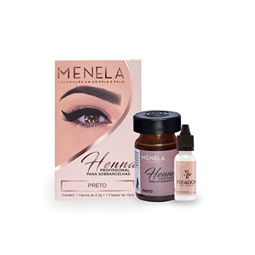 Menela Kit Henna Para Sobrancelhas 2,5g Preto