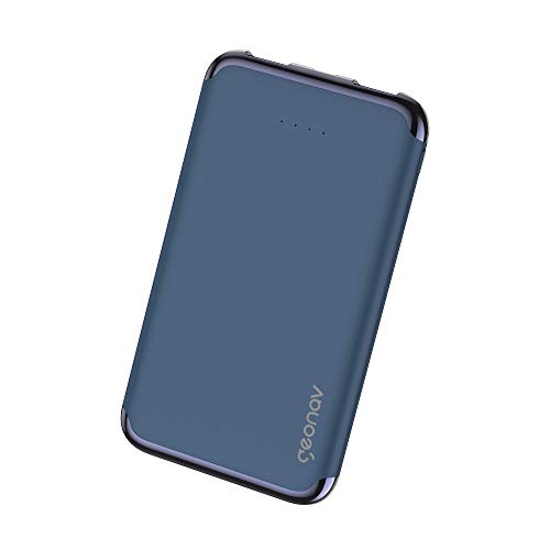 Geonav Power Bank, Carregador Portátil Universal 6.000mAh, 2 portas USB 2.1A, Led Indicador de bateria, PB6KMB, Azul